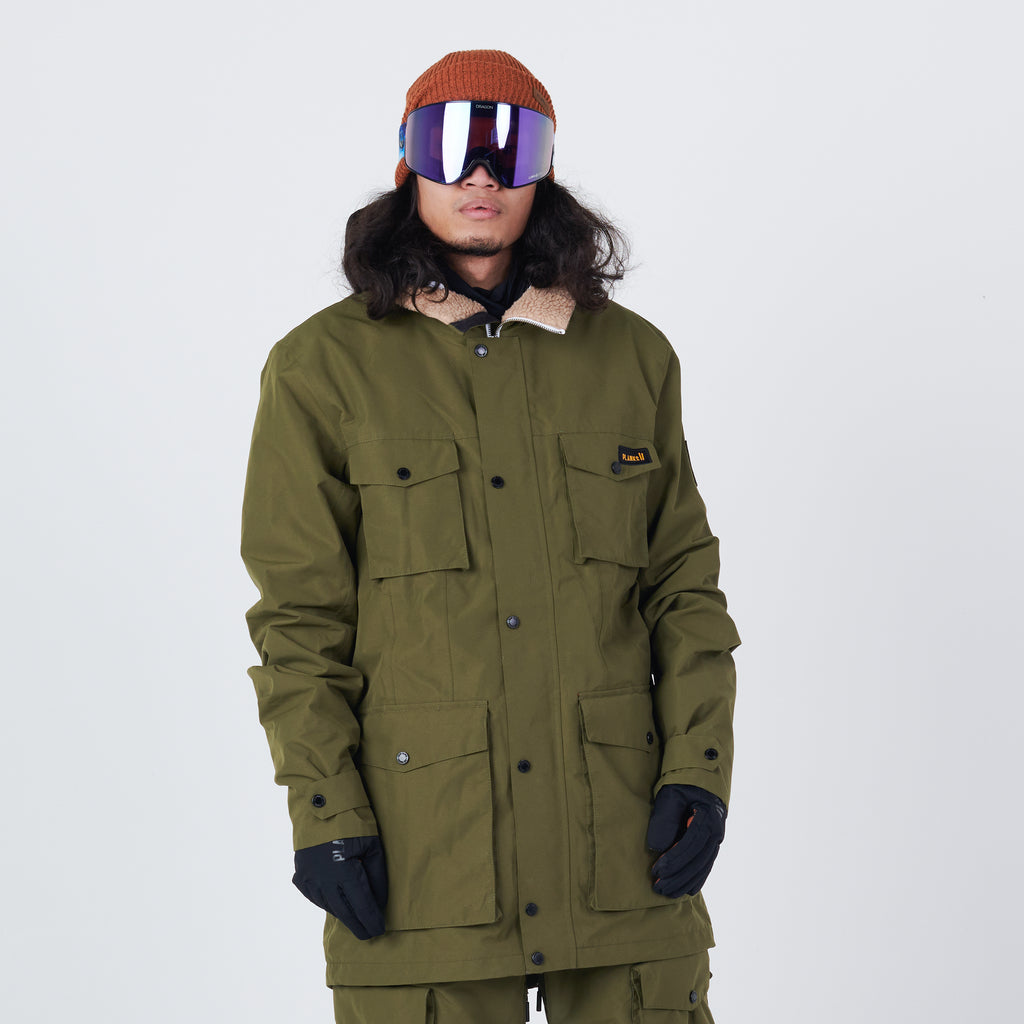 PLANKS X Woodsy 'yeah Baby' Ski Jacket (Army Green) Men - Alpinstore
